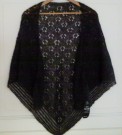 Hjemme strikket sjal i Kid Silk. Sort thumbnail