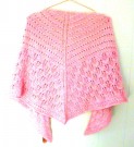 Strikket sjal i tynn mohair. Rosa nyanser thumbnail